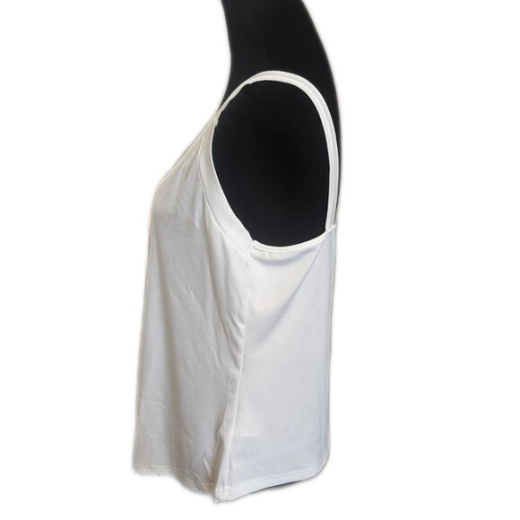 SHEIN cream poly v-neck tank top, large - Picture 2 of 5